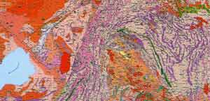 Геологическая карта и карта полезных ископаемых кристалического фундамента (1:200 000)